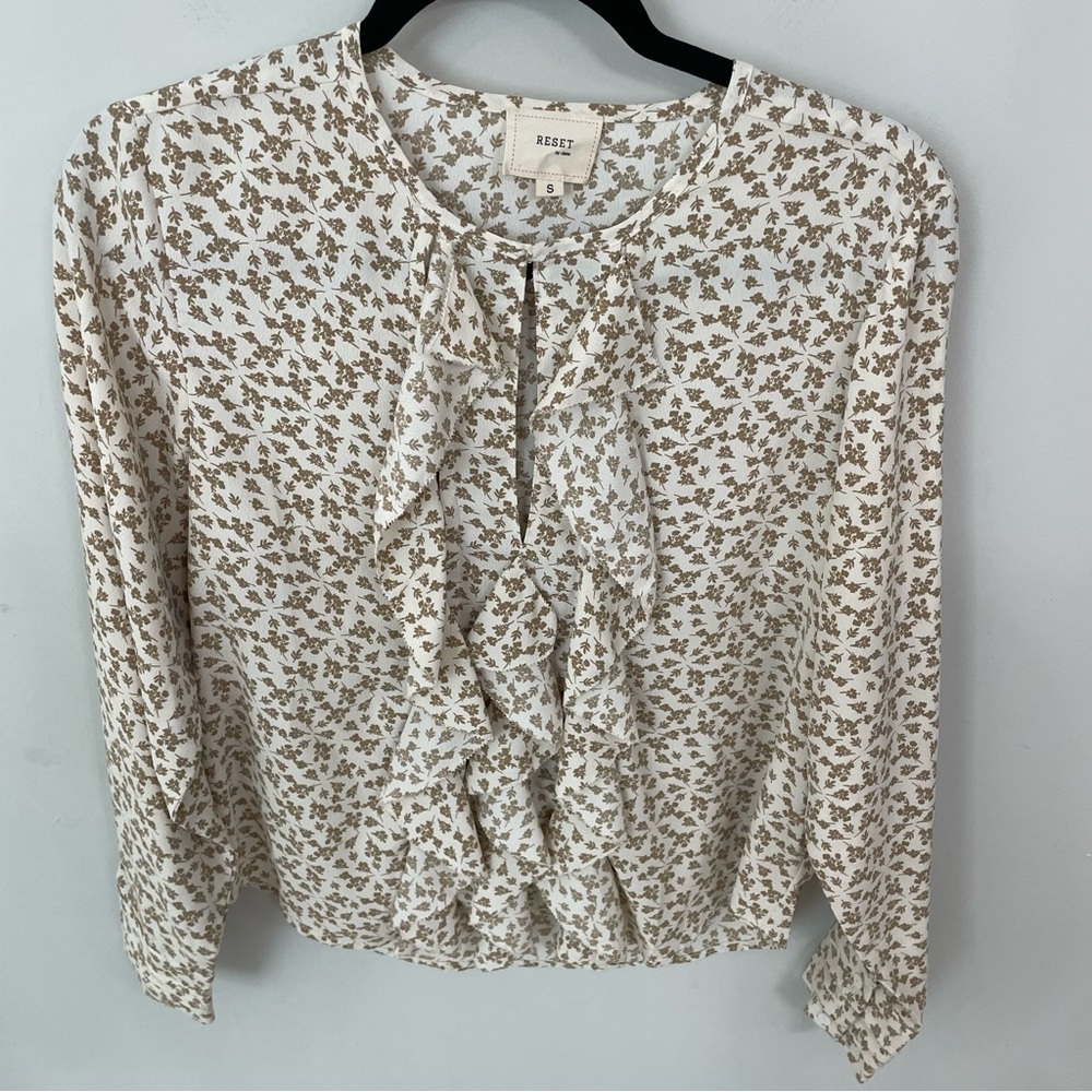 Reiss Cream Floral Blouse